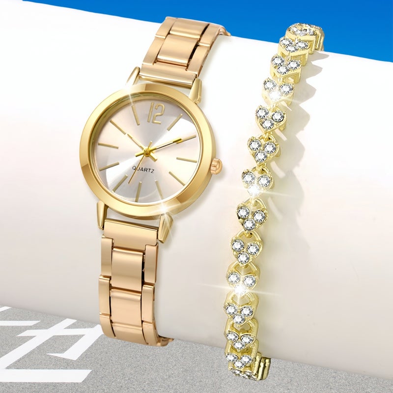 Temperament steel band ladies watch watch fashion simple trend ladies quartz watch bracelet suit wholesale generation A1 gold