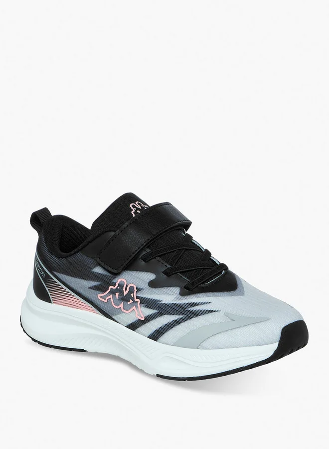 Kappa Girls' Printed Sports Shoes with Hook and Loop Closure
