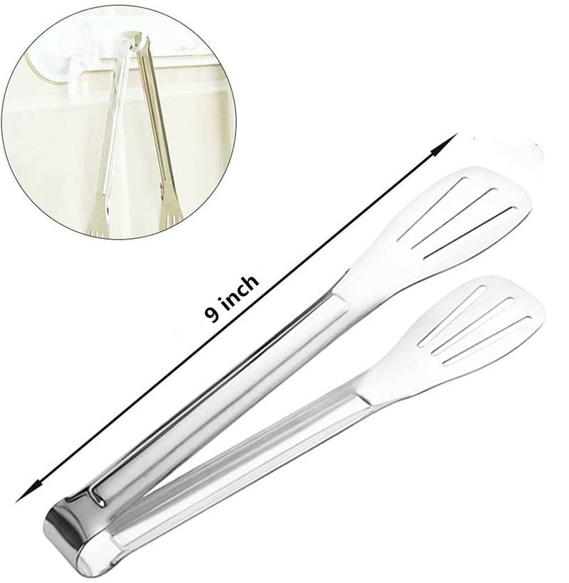 JXHAPY Serving Tongs Kitchen Tongs,Buffet Tongs, Stainless Steel Food Tong Serving Tong,small tongs 6 Pack (9 Inch) - Image 2