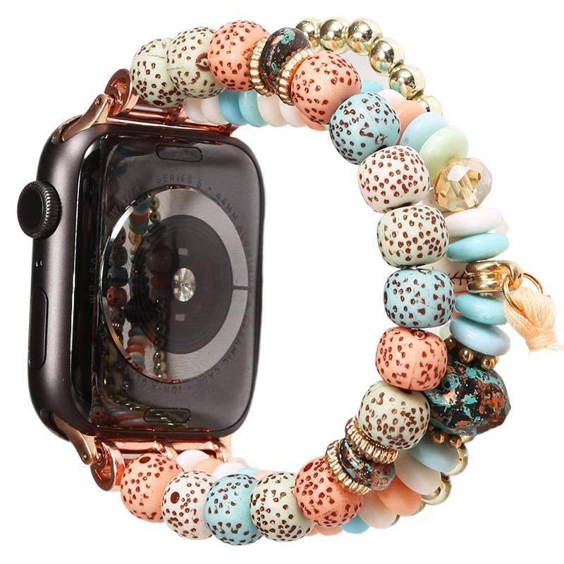 LL سوار ساعة ذكية سوار راتنج متوافق مع Apple Watch بملاءمة قابلة للتعديل وحزام بديل للاستخدام اليومي باللون بني قابل للتعديل باللون البني - Image 3