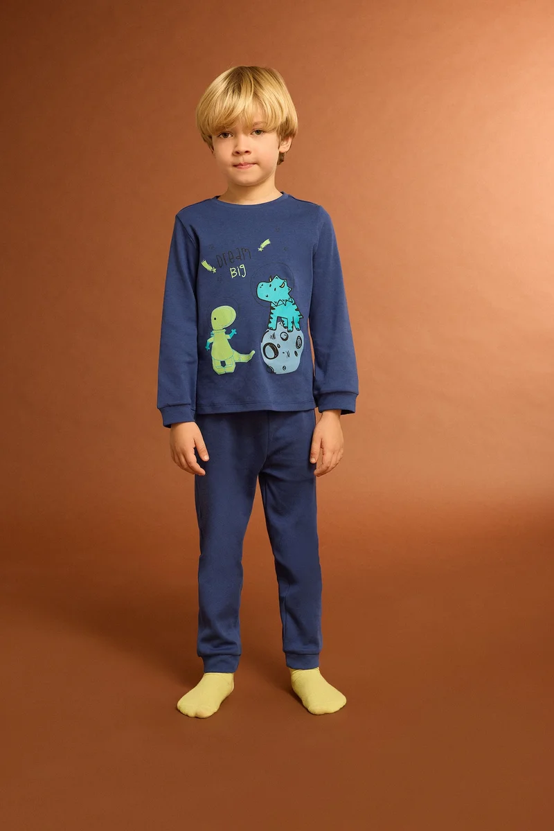 ديفاكتو Baby Boy Dinosaur Printed 2 Piece Pyjamas Set