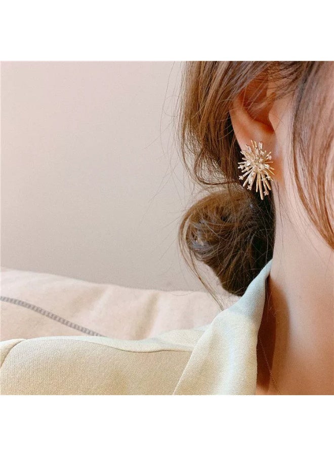 Goolsky أقراط زيركون فايرورك الفاخرة - أقراط كوبية زيركونيا على شكل نجمة أنيقة للنساء، مجوهرات فاخرة صغيرة، يومية/حفلات - Image 2