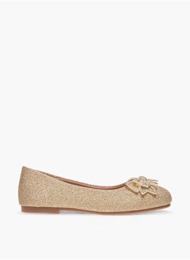 Flora Bella By Shoexpress Girls Bow Embellished Slip-On Ballerina Shoes Ramadan Collection  - Image 3