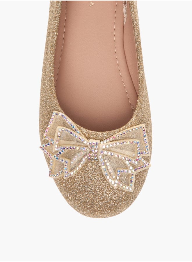 Flora Bella By Shoexpress Girls Bow Embellished Slip-On Ballerina Shoes Ramadan Collection  - Image 4