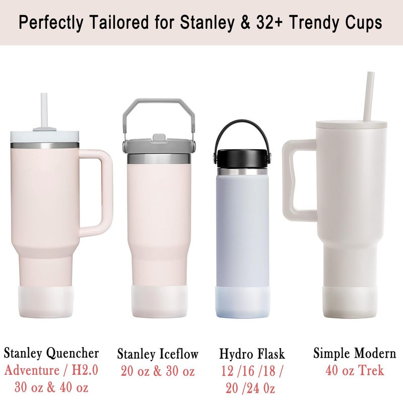 KTKUDY حذاء سيليكون مزدوج KTKUDY لكوب ستانلي 40 30 20 أونصة ومناسب لهيدرو فلاس 12-24 أونصة - حذاء كوب يناسب يتي، سيمبل مودرن، زجاجة أولا للماء - غطاء سفلي ملحقات تناسب كوب ستانلي - Image 3