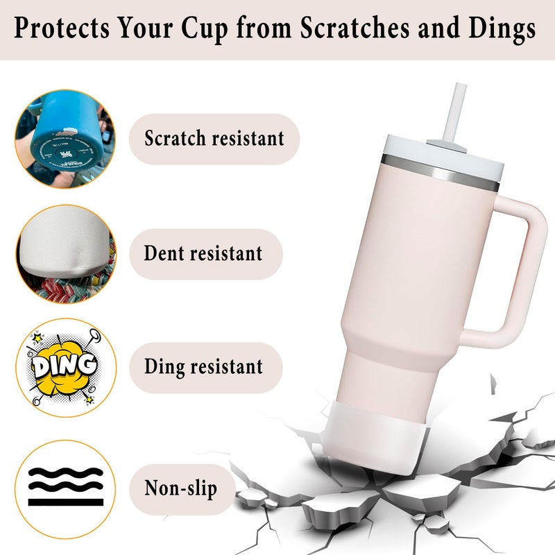 KTKUDY حذاء سيليكون مزدوج KTKUDY لكوب ستانلي 40 30 20 أونصة ومناسب لهيدرو فلاس 12-24 أونصة - حذاء كوب يناسب يتي، سيمبل مودرن، زجاجة أولا للماء - غطاء سفلي ملحقات تناسب كوب ستانلي - Image 5