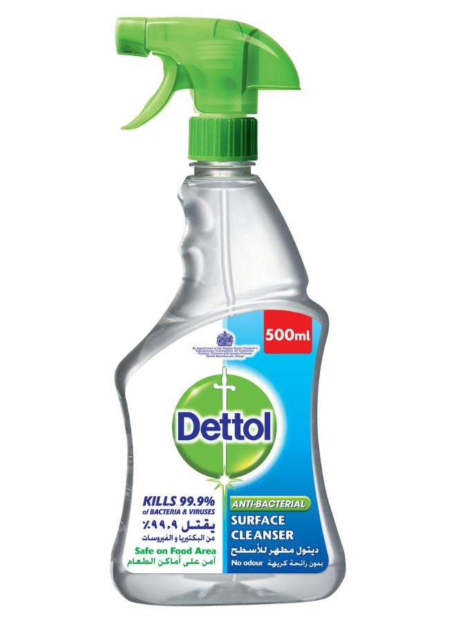 Dettol Anti-Bacterial Surface Cleanser Spray Bottle, 500ml Clear 500ml
