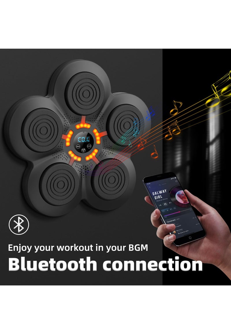 Music Boxing Machine with Boxing Gloves, Bluetooth Wall Mounted Boxing Game, Intelligent Punching Target,Electronic Boxing Target Workout Punching Equipment for Adults and Kids - Image 3