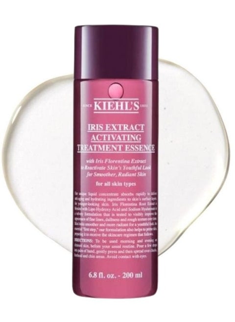 Kiehl's Iris Extract Activating Treatment Essence – Hydrating & Anti-Aging Facial Essence with Iris Florentina Root Extract, Smooths Fine Lines & Boosts Radiance, 200ml