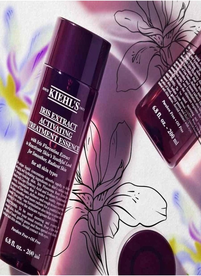 Kiehl's Iris Extract Activating Treatment Essence – Hydrating & Anti-Aging Facial Essence with Iris Florentina Root Extract, Smooths Fine Lines & Boosts Radiance, 200ml