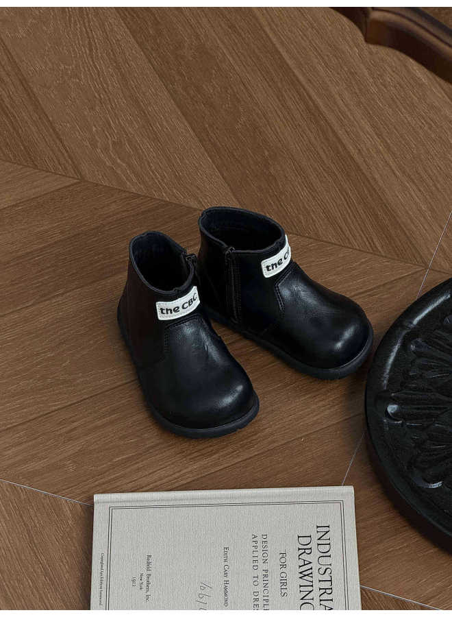 Xshx Pilot Boots｜boys And Girls Autumn Chimney Boots With Side Zipper, Retro British Style, Wide Toe, Functional Thick Sole