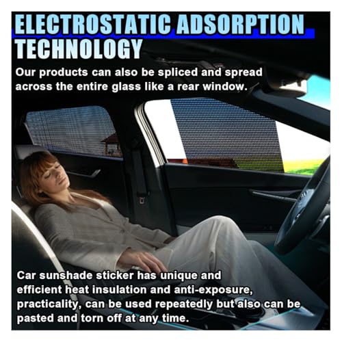 DUSCOKE 4PCS Car Side Window Sunshade, Block UV Rays Privacy Protector Car Static Cling Film Sticker, Reusable Washable Auto Shade Stickers for Heat Glare Protection, Window Film for Most Cars - Image 4