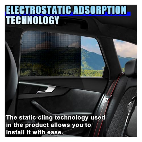 DUSCOKE 4PCS Car Side Window Sunshade, Block UV Rays Privacy Protector Car Static Cling Film Sticker, Reusable Washable Auto Shade Stickers for Heat Glare Protection, Window Film for Most Cars - Image 3
