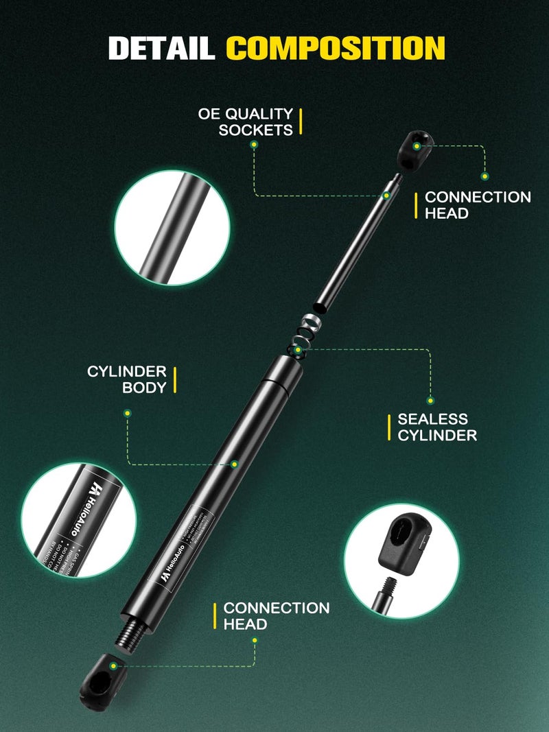 HelloAuto C1606874 17 inch 40 Lb Gas Struts for Camper Shell Window, Snugtop Gas Shock C16-09450, Gas Spring for Leer A.R.E ATC Camper Topper Rear Window Truck Cap Canopy, Set of 2 - Image 4