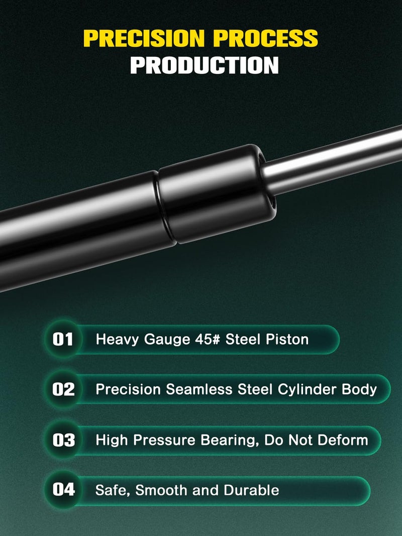 HelloAuto C1606874 17 inch 40 Lb Gas Struts for Camper Shell Window, Snugtop Gas Shock C16-09450, Gas Spring for Leer A.R.E ATC Camper Topper Rear Window Truck Cap Canopy, Set of 2 - Image 5