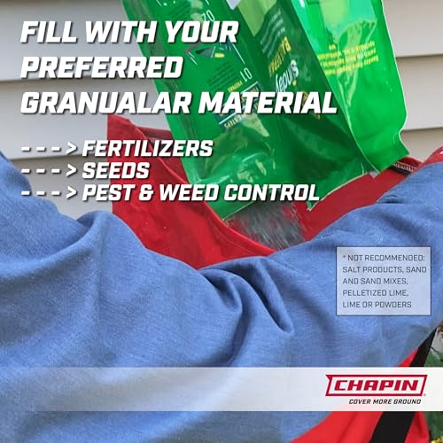 Chapin International Chapin 84700A 25-Pound Professional Handheld Bag Seed spreader with Waterproof Bag, Enclosed Gears, Rear Baffle, Adjustable Shoulder Strap and Multiple Spread Options, Red - Image 5