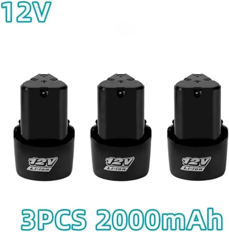 2000mAh 12V Lithium Ion Battery 3 Pack For Cordless Drill Electric Screwdriver Mini Grinder Universal Rechargeable Power Tools - Image 3