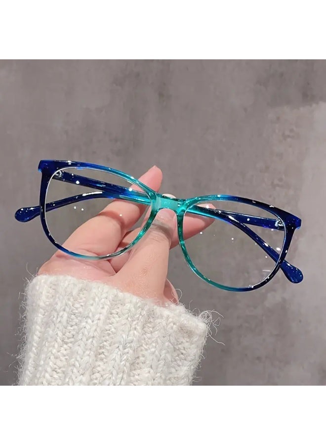 SCENT HOUSE Women'S Cat-Eye Glasses - Non- Everyday & Formal Eyewear with Full-Rim Frame, Lightweight Metallic Hinges, Minimalist Chic Frames for Parties, Office, Casual Outfits - Compatible with Lenses, Party Accessories, Trendy Design, Durable Construction, Stylish Frames, Fashion Lovers, Birthday Gift, Modern Fashion, Highquality Lenses, Versatile Glasses, Office Wear, Feminine Frames, Highend Lenses, Decorative Lenses, Fashionconscious Women (Includes eyeglass case)
,blue lighe blocking glasses,eyeglasses - Image 1