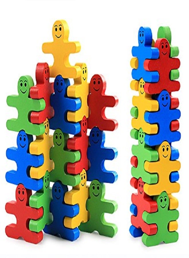 16pcs Balance Villain Blocks Educational Wooden Stacking Colorful Building Blocks for Kids Toddler Children - Image 2