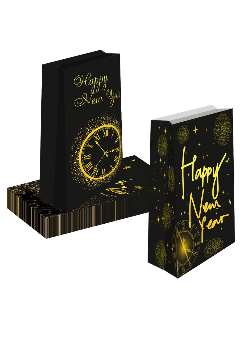 Generic 12 Pack Happy New Year Gift Bags with 18 Pcs Happy New Year Stickers, Happy New Years Eve Party Favors Candy Treat Goodie Bags for New Years Eve Party Supplies Decorations 2025  - Image 3