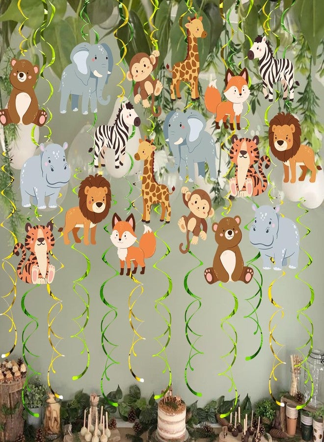 AimtoHome Safari Animal Party Streamers, 48 Pcs Jungle Theme Hanging Swirl Decorations - Hippo, Lion, Zebra & More for Birthday, Holiday, Classroom & Party Decor - Image 4