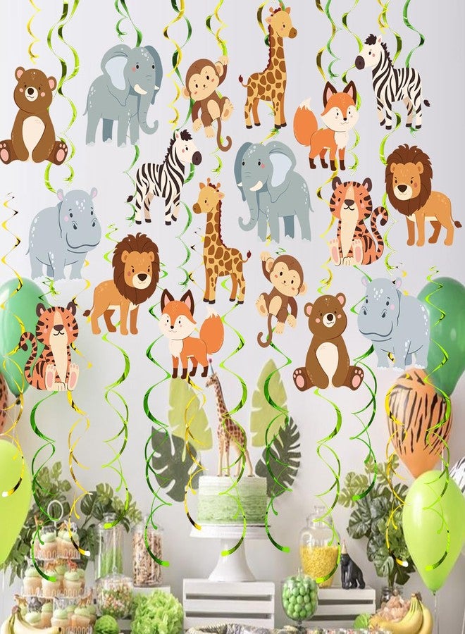AimtoHome Safari Animal Party Streamers, 48 Pcs Jungle Theme Hanging Swirl Decorations - Hippo, Lion, Zebra & More for Birthday, Holiday, Classroom & Party Decor - Image 5
