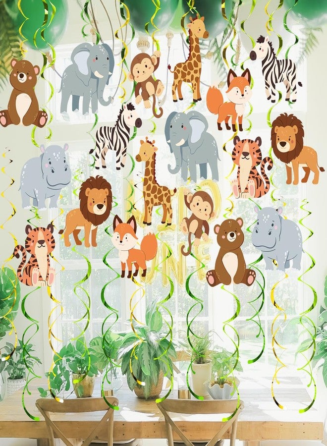 AimtoHome Safari Animal Party Streamers, 48 Pcs Jungle Theme Hanging Swirl Decorations - Hippo, Lion, Zebra & More for Birthday, Holiday, Classroom & Party Decor - Image 3