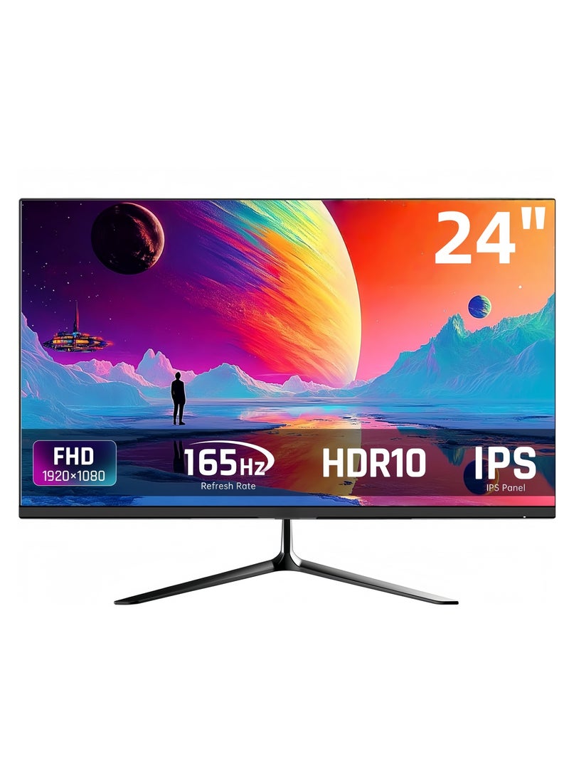 فلاشهوك شاشة ألعاب 24 بوصة بتردد 165 هرتز ودقة Full HD (1920x1080)، شاشة كمبيوتر مسطحة IPS مع منافذ HDMI و DP - لون أسود - Image 1