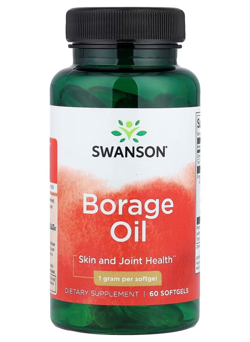 Swanson, Borage Oil, 1 g, 60 Softgels