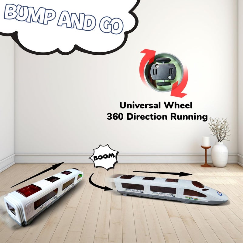 SMART BOY High Speed Bullet Trains for Kids with 3D Flashing Lights & Funny Musical Sounds Speed Train (White,105) - Image 5