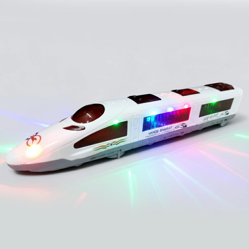 SMART BOY High Speed Bullet Trains for Kids with 3D Flashing Lights & Funny Musical Sounds Speed Train (White,105) - Image 1