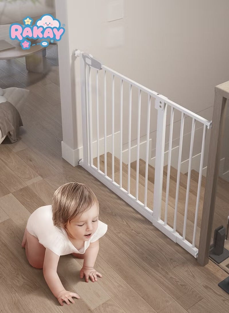 RAKAY Auto Close Safety Baby Gate, Maximum Width is 144cm Including 10+20+30cm Extension Rack, Dog Gate for Stairs， Extra Wide Child Gate（76-144cm） - Image 2