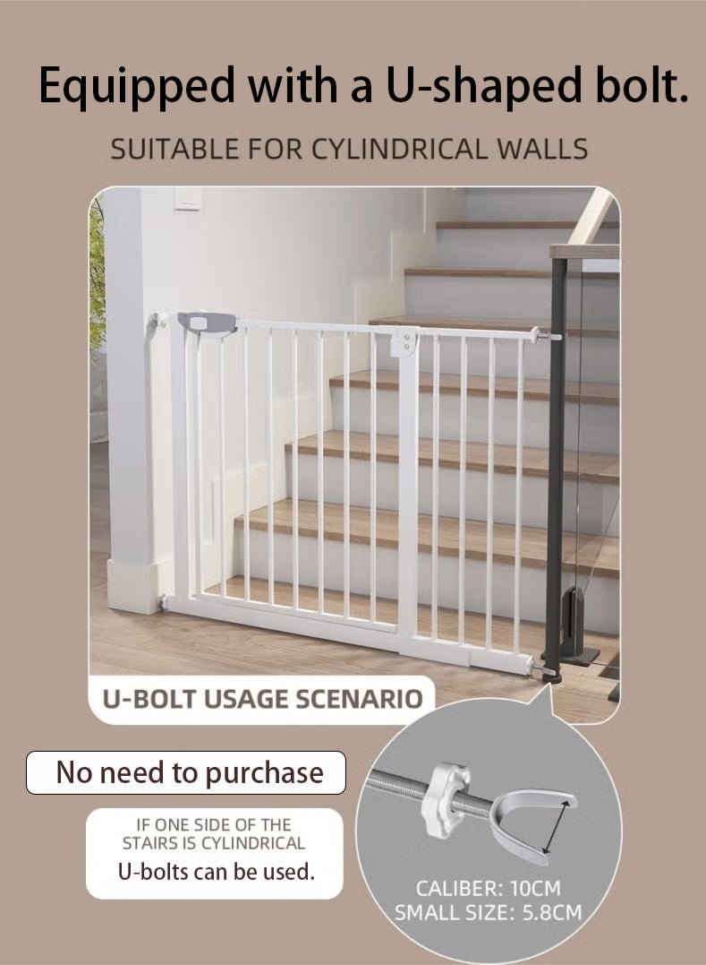 RAKAY Auto Close Safety Baby Gate, Maximum Width is 144cm Including 10+20+30cm Extension Rack, Dog Gate for Stairs， Extra Wide Child Gate（76-144cm） - Image 5