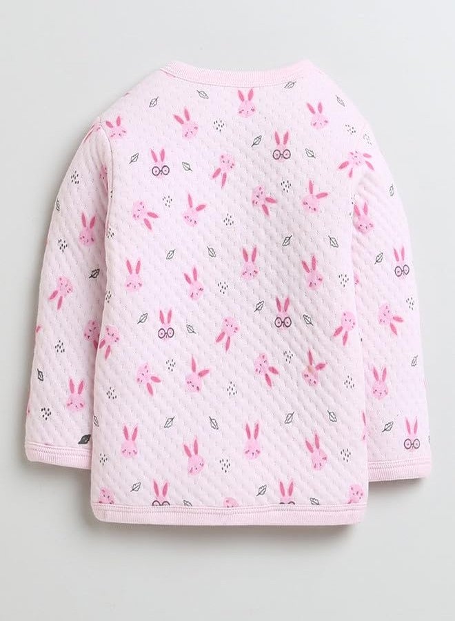 BUMZEE Pink Girls Full Sleeves Polyfill Winter Wear Set Age - 0-3 Months (Peb9813B-pnk) - Image 3