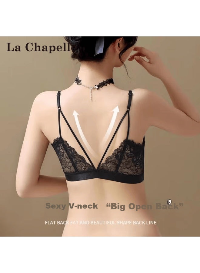 La Chapelle Back Front Closure Bra Set Wireless Push-up Plus Size Bra Red Year Premium Gift - Image 5