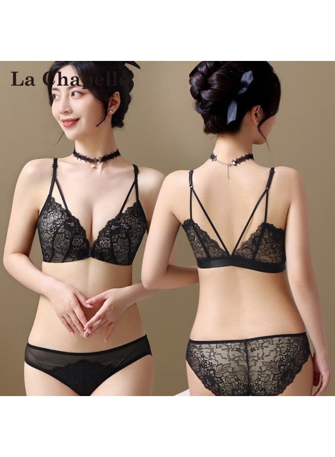 La Chapelle Back Front Closure Bra Set Wireless Push-up Plus Size Bra Red Year Premium Gift - Image 2