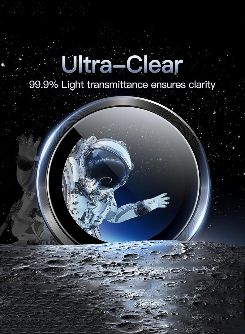 Theodor iPhone 13/ 13 Mini 2 Pcs Camera Lens Protector With 9H Tempered HD Glass Camera Cover Anti Scratch Aluminum Alloy Camera Ring, Black - Image 5