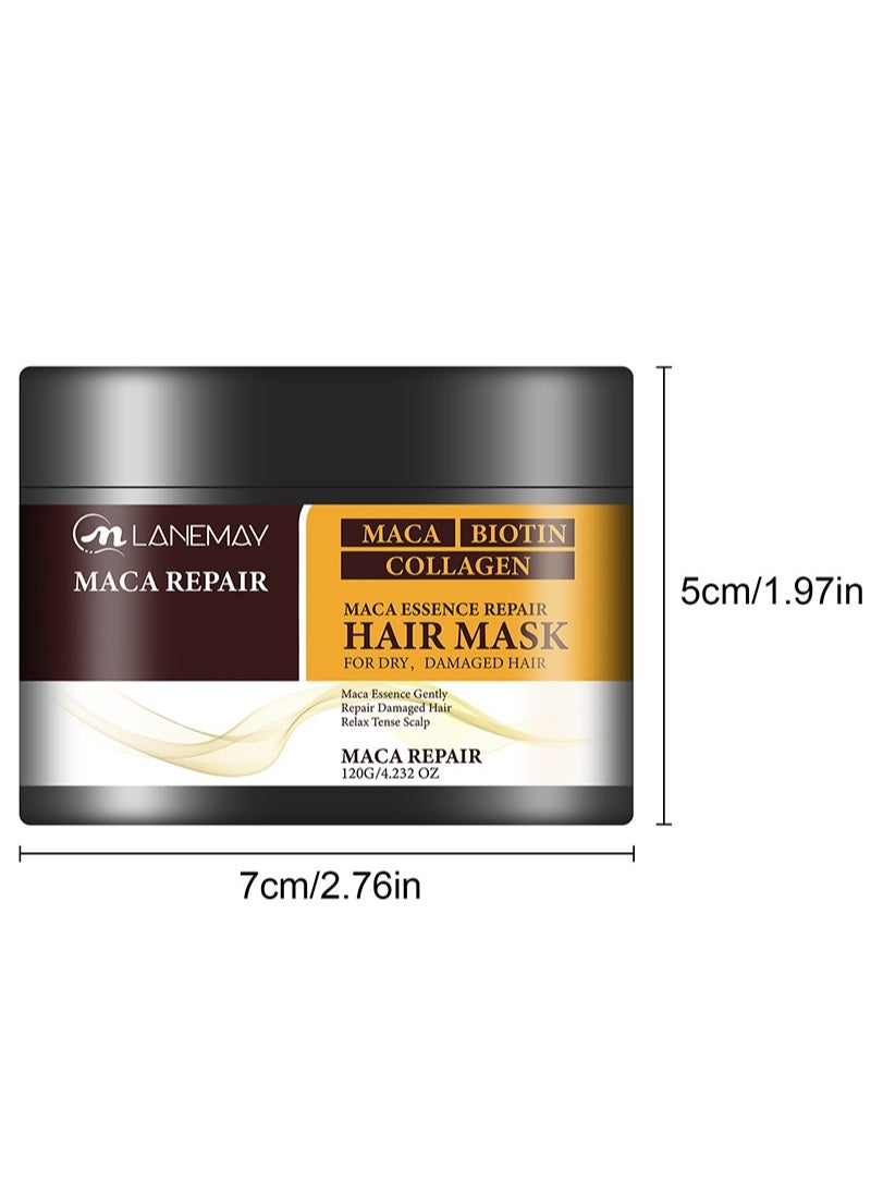 LANEMAY Collagen Hair Treatment, Maca Essence Repairing Hair Mask,Conditioning Biotin Argan Oil Hair Mask,Keratin Hair Mask Collagen Treatment,Deep Repair Conditioner Hair Masks,for Dry Damaged Hair  - Image 5