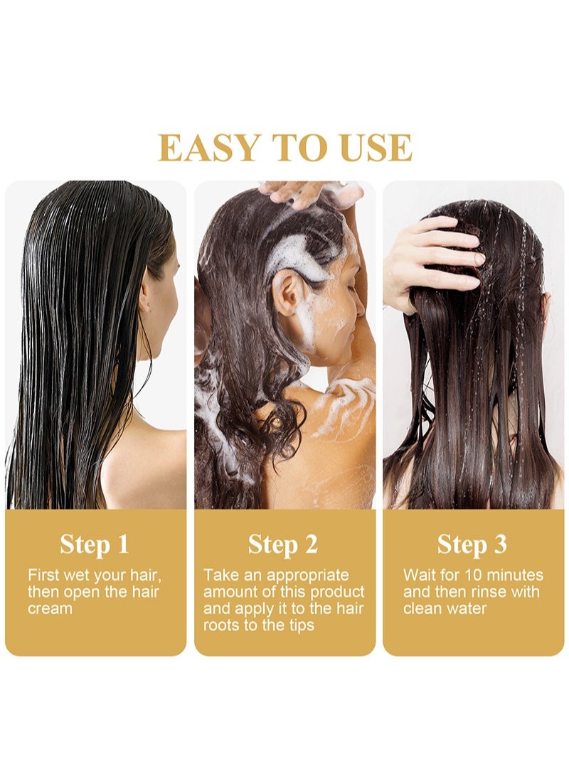 LANEMAY Collagen Hair Treatment, Maca Essence Repairing Hair Mask,Conditioning Biotin Argan Oil Hair Mask,Keratin Hair Mask Collagen Treatment,Deep Repair Conditioner Hair Masks,for Dry Damaged Hair  - Image 4
