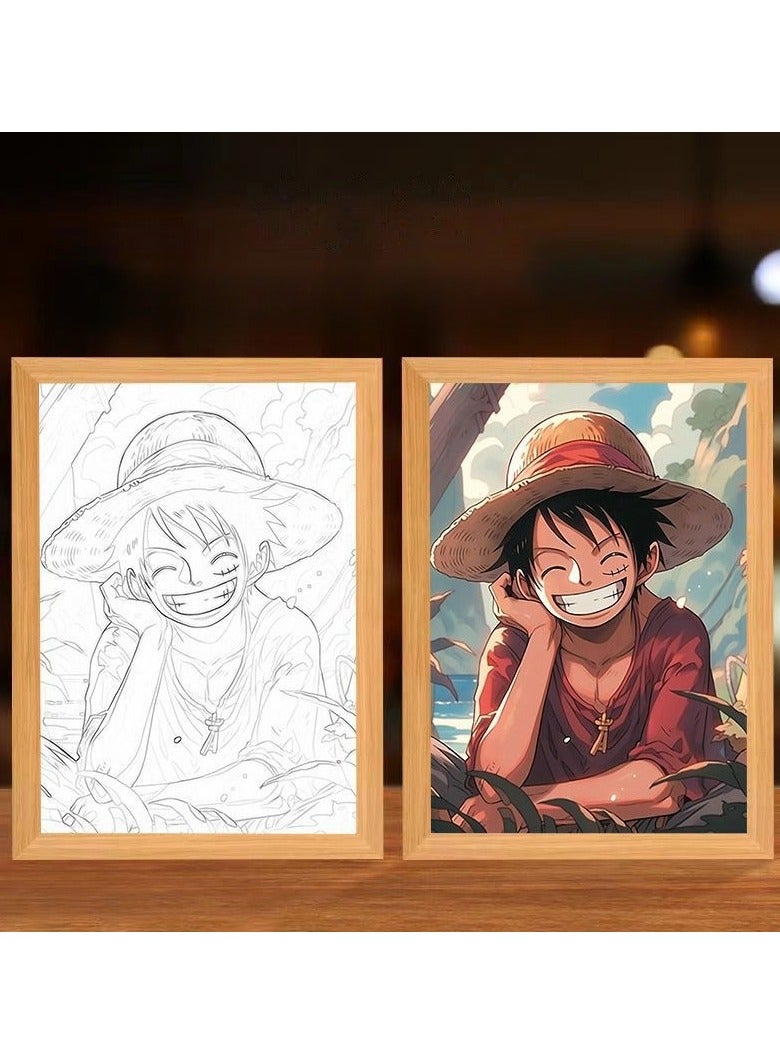 KUYING One Piece Anime Light Painting Decoration Luminous Ornament Surrounding Handmade Night Light 