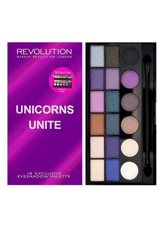 Makeup Revolution - London Salvation Unicorns Unite Eyeshadow Palette Makeup Palette Includes Highlighters & Contour Shades Adds Definition & Sculpts Features Vegan Crueltyfree 13G - Image 1