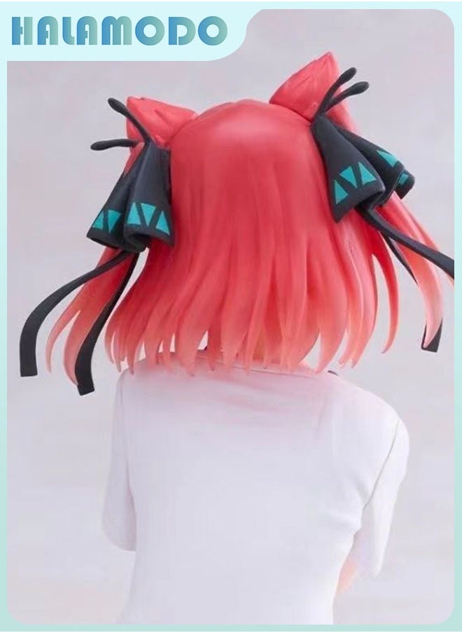 The Quintessential Quintuplets Bride Anime Figurine of Nino in Cat - themed Pajamas with Exquisite Details, a Preferred Option for Placement on Car Dashboards and Desktops 11 cm
