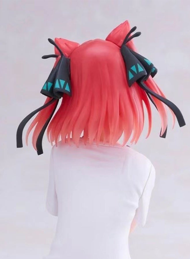 HALAMODO The Quintessential Quintuplets Bride Anime Figurine of Nino in Cat - themed Pajamas with Exquisite Details, a Preferred Option for Placement on Car Dashboards and Desktops 11 cm - Image 2