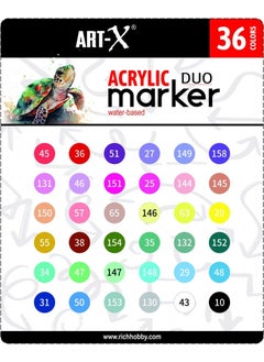 Hobi Market Art Hobby Market Art Acrylic Duo Marker Double Tip Water Based Acrylic Painting Marker Set 36 Colors  - Image 4
