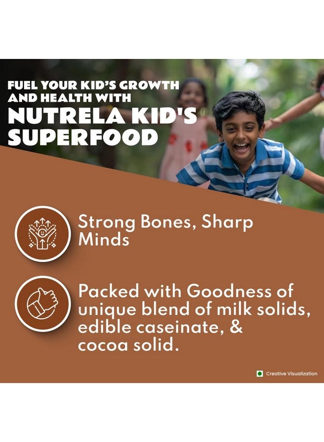 Nutrela Nutrela Kids Super Food | 500g Chocolate Flavour pack of 3 | Nutritional Supplement with Milk Protein, DHA, Vitamins & Minerals | Supports Growth, Immunity & Brain Development | For Ages 4-15 Year | Vegetarian - Image 3