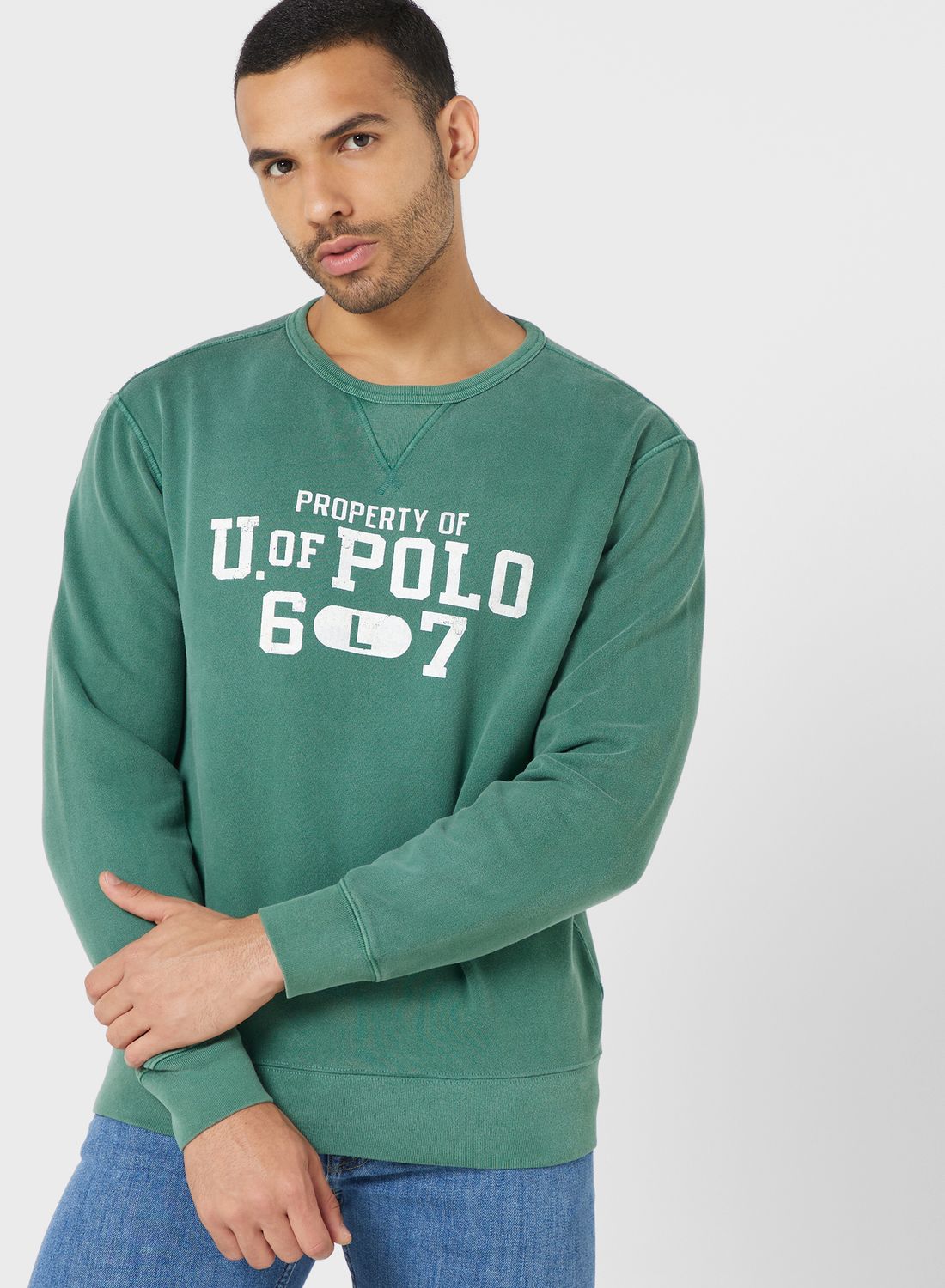Buy Polo Ralph Lauren Green Slogan Sweatshirt for Men in UAE