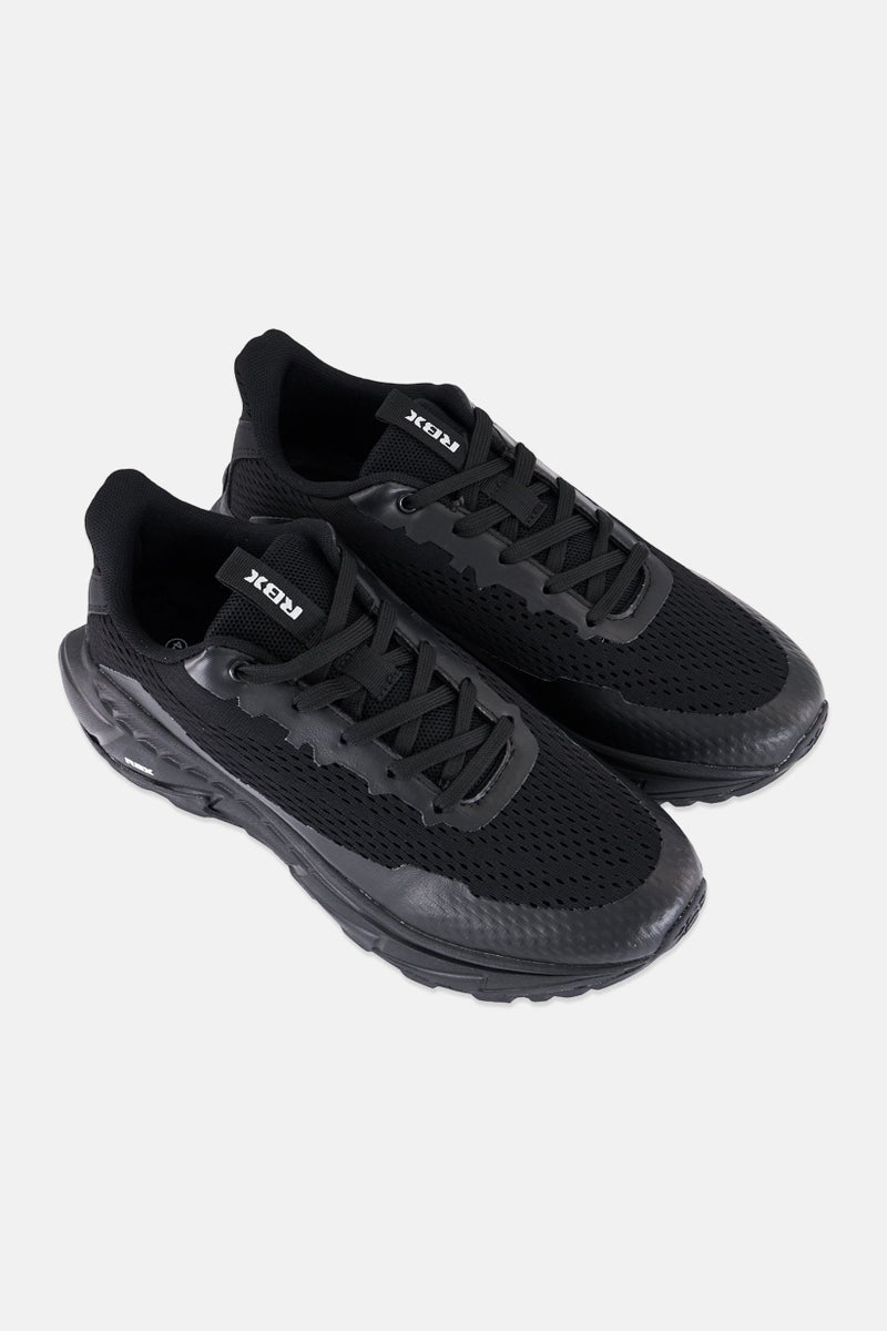 RBX Men Brand Logo Lace Up Running Shoes, Black  - Image 3