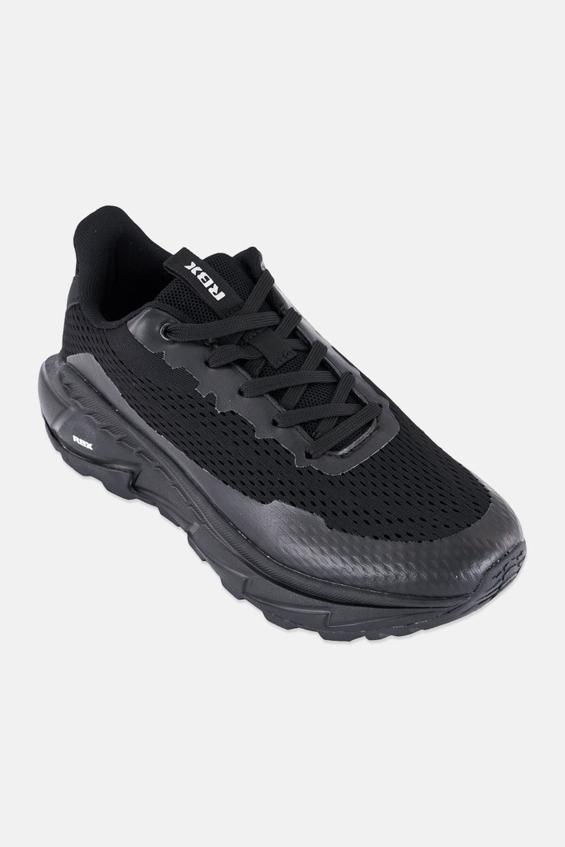 RBX Men Brand Logo Lace Up Running Shoes, Black  - Image 1