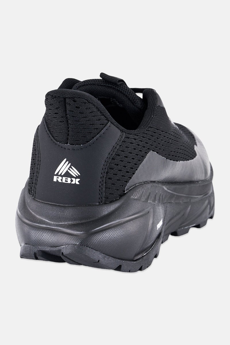 RBX Men Brand Logo Lace Up Running Shoes, Black - Image 4
