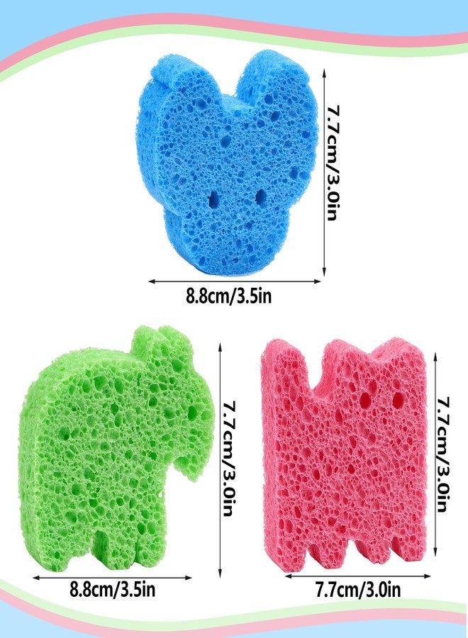 Yookat 3Pcs Cute Baby Bath Sponge Natural Soft Kids Bath Sponge with Cat Koala Elephant Shapes Plant Based Wood Pulp Cotton Shower Sponge for Infant Toddler Newborns - Image 2